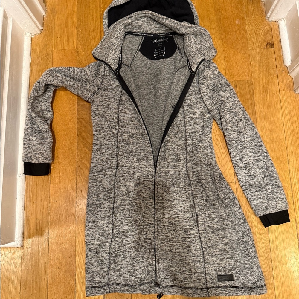 Calvin Klein Performance Hooded Longline Jacket - Size Medium